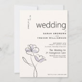 Minimalistische, moderne Blumenstaubplatte Einladung (Vorderseite)