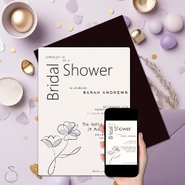 Minimalistische, moderne Blumenstaubplatte Einladung