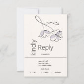 Minimalistische, moderne Blumenstaubplatte RSVP Karte (Vorderseite)