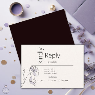 Minimalistische, moderne Blumenstaubplatte RSVP Karte