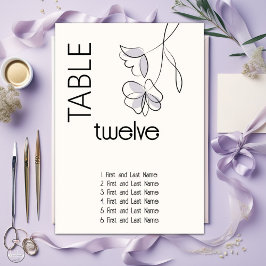 Minimalistische, moderne Blumenstaubplatte Tischnummer