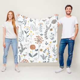 Minimalistische moderne Blumenumrandung Fleecedecke