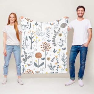 Minimalistische moderne Blumenumrandung Fleecedecke