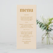 Minimalistische moderne Boho Wedding Menükarte (Stehend Vorderseite)