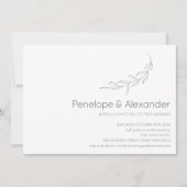 Minimalistische moderne botanische Zeichnend Hochz Einladung (Vorderseite)