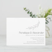 Minimalistische moderne botanische Zeichnend Hochz Einladung (Stehend Vorderseite)
