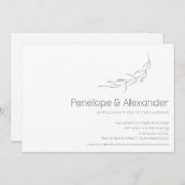 Minimalistische moderne botanische Zeichnend Hochz Einladung (Vorne/Hinten)