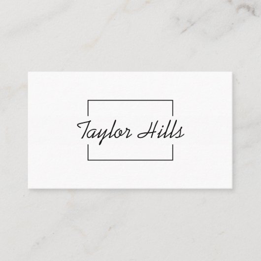 Minimalistische, moderne Box Line Frame einfarbig Visitenkarte (Vorderseite)