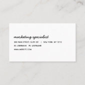 Minimalistische, moderne Box Line Frame einfarbig Visitenkarte (Rückseite)