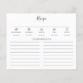 Minimalistische moderne Brautparty Beilage Rezept- (Vorderseite)