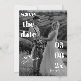 MINIMALISTISCHE MODERNE BREITE SCHWARZ UND WEISS SAVE THE DATE