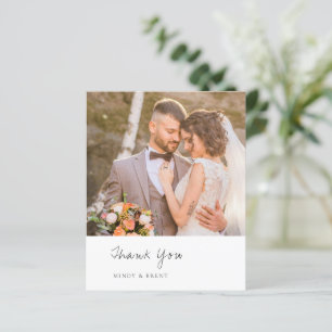 Minimalistische moderne Budget-Hochzeit Danke