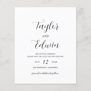 Minimalistische moderne Budget-Hochzeit Save-the-D