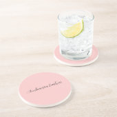 Minimalistische moderne Champagner-Rosa einfache C Getränkeuntersetzer (Seite)