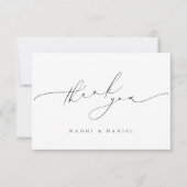 Minimalistische Moderne Chic Script Elegante Hochz Dankeskarte (Vorderseite)
