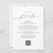 Minimalistische Moderne Chic Script Elegante Hochz Einladung (Rückseite)