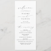 Minimalistische Moderne Chic Script Elegante Hochz Programm (Vorderseite)