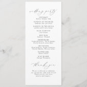 Minimalistische Moderne Chic Script Elegante Hochz Programm (Rückseite)