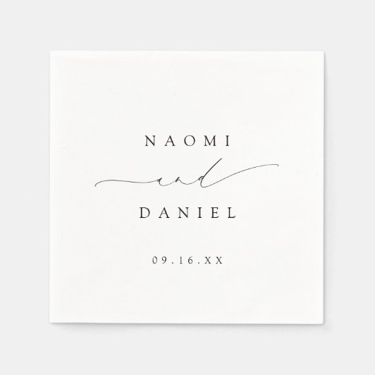 Minimalistische Moderne Chic Script Elegante Hochz Serviette (Vorderseite)
