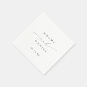 Minimalistische Moderne Chic Script Elegante Hochz Serviette (Ecke)