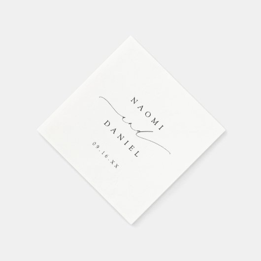 Minimalistische Moderne Chic Script Elegante Hochz Serviette (Ecke)