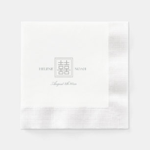 Minimalistische moderne chinesische Doppelte Glück Serviette