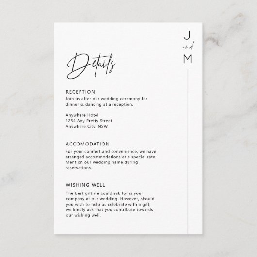 Minimalistische, moderne Details - Umschließungska Begleitkarte (Vorderseite)