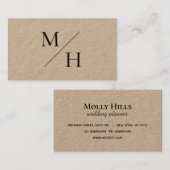 Minimalistische moderne diagonale Initials Monogra Visitenkarte (Vorne/Hinten)