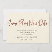 Minimalistische moderne Drehbuch zwei Foto ändern Einladung (Vorderseite)