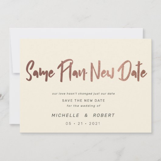 Minimalistische moderne Drehbuch zwei Foto ändern Einladung (Vorderseite)