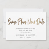 Minimalistische moderne Drehbuch zwei Foto ändern Einladung (Vorderseite)