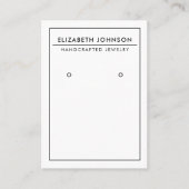 Minimalistische, moderne Earring Display Card Visitenkarte (Vorderseite)