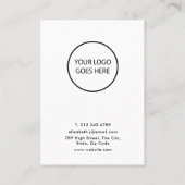 Minimalistische, moderne Earring Display Card Visitenkarte (Rückseite)