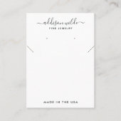 Minimalistische, moderne Earring Necklace Display Visitenkarte (Vorderseite)