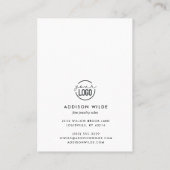 Minimalistische, moderne Earring Necklace Display Visitenkarte (Rückseite)