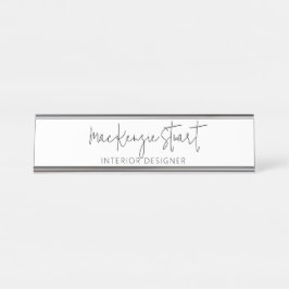 Minimalistische moderne, einfache Berufliche Schri Schreibtischnamensplakette