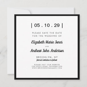 Minimalistische, moderne, einfache, fette Schwarz- Save The Date
