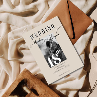 Minimalistische moderne einfache Foto-Hochzeitsein Einladung