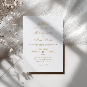 Minimalistische Moderne Einfache Gold Schrift Musl Einladung
