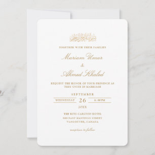 Minimalistische Moderne Einfache Gold Schrift Musl Einladung
