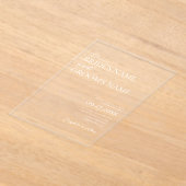 Minimalistische, moderne Einfache Hochzeit Acryleinladungen (Ablage )