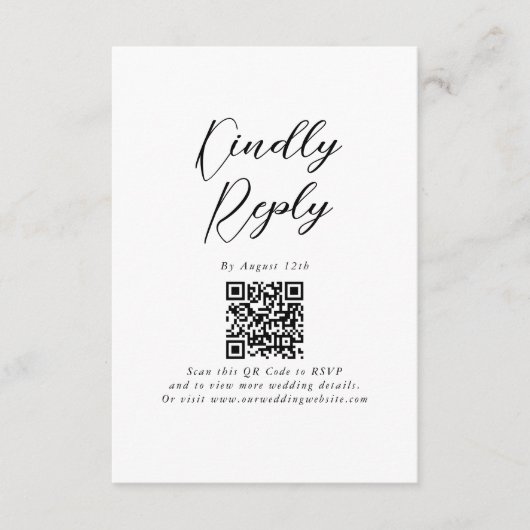 Minimalistische moderne Einfache Hochzeit Begleitkarte (Vorderseite)