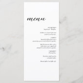 Minimalistische moderne Einfache Hochzeit Menükarte (Vorderseite)