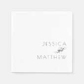 Minimalistische moderne einfache Hochzeitsfeier Se Serviette (Vorderseite)
