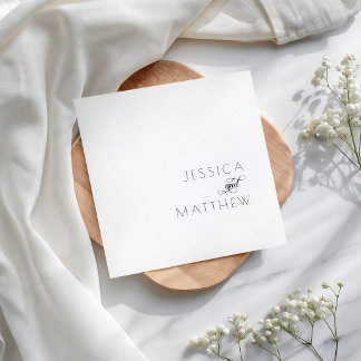 Minimalistische moderne einfache Hochzeitsfeier Se Serviette