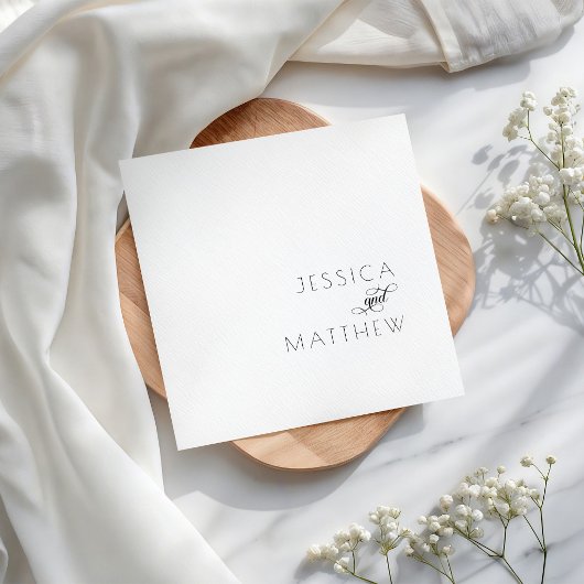 Minimalistische moderne einfache Hochzeitsfeier Se Serviette