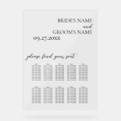 Minimalistische, moderne, einfache Hochzeitsstift Acrylschild (Vorderseite)