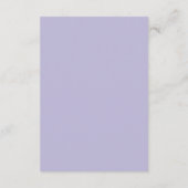 Minimalistische, moderne, einfache Lavender Hochze Begleitkarte (Rückseite)