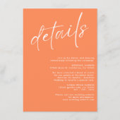 Minimalistische, moderne, einfache orangefarbene H Begleitkarte (Vorderseite)