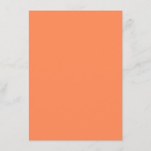 Minimalistische, moderne, einfache orangefarbene H Begleitkarte (Rückseite)